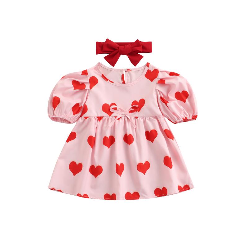 Girl's Dresses 2022 0-5Y Sweet Kids Baby Girls Dress Valentine's Day Hearts Print Puff Short Sleeve Loose A-line Dress+Headband Summer 2pcs, Red;yellow
Girl's Dresses 2022 0-5Y Sweet Kids Baby Girls Dress Valentine's Day Hearts Print Puff Short Sleeve Loose A-line Dress+Headband Summer 2pcs, Red;yellow