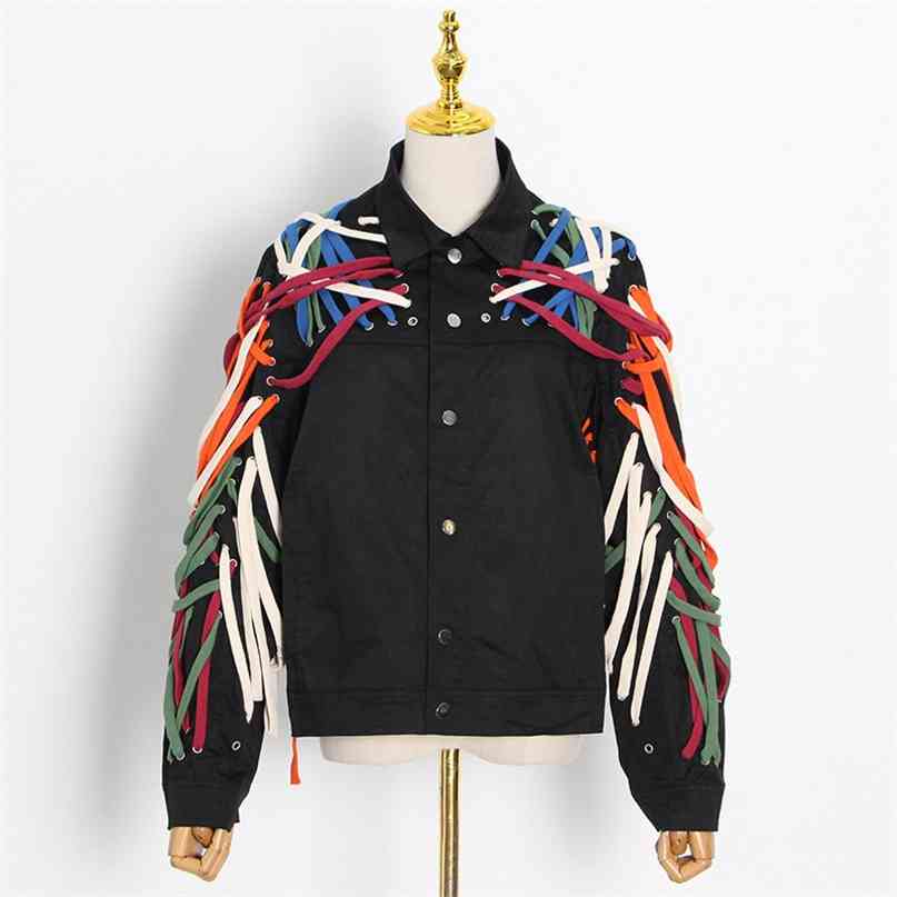 Vintage Chic Drawstring Design Women Coat Spring Fashion Irregular Jacket Woman Turn Down Collar Single Breasted Tops 210519, Colorful
Vintage Chic Drawstring Design Women Coat Spring Fashion Irregular Jacket Woman Turn Down Collar Single Breasted Tops 210519, Colorful