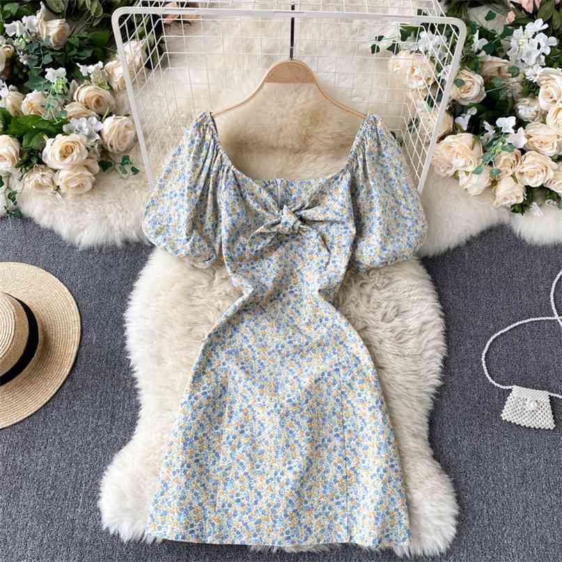 Ins Holidays Style Women Dress Bow-tied V-neck Short Sleeve Summer High Waist Floral Print A-line Mini Trendy 210603, Green
Ins Holidays Style Women Dress Bow-tied V-neck Short Sleeve Summer High Waist Floral Print A-line Mini Trendy 210603, Green
