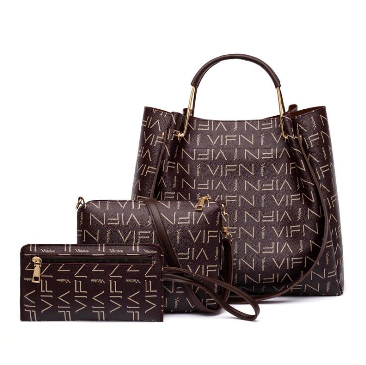 wholesale women leather shoulder bag elegantly printed three-piece womens handbags Simple Joker leathers messenger bags Large color matching fashion handbag