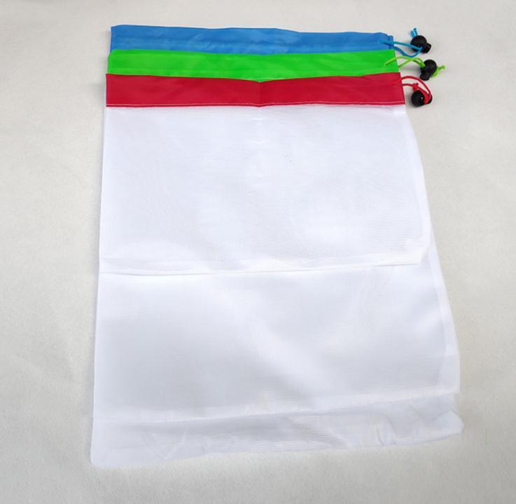 50sets Reusable Mesh Produce Bags Washable Eco Friendly Bag For Grocery Shopping Storage Fruit Vegetable Toys Sundries Wholesale