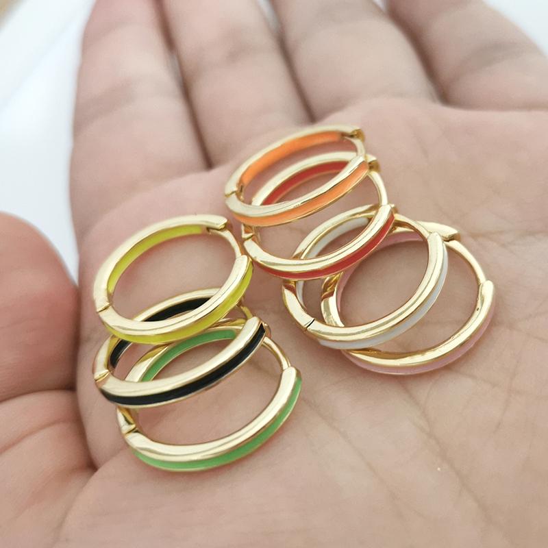 Hoop & Huggie Pair Small Earrings Pink Neon Green Fluorescent Jewelry Enamel Circle Round Shape Gold Color Earing Geometric
Hoop & Huggie Pair Small Earrings Pink Neon Green Fluorescent Jewelry Enamel Circle Round Shape Gold Color Earing Geometric