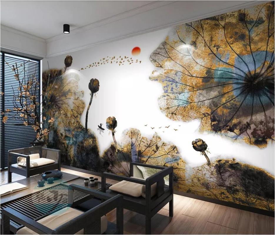 Wallpapers Wellyu Custom Po Wallpaper Mural Chinese Ink Lotus Gold Decorative Painting TV Sofa Background Wall Papel De Parede3d, As pic
Wallpapers Wellyu Custom Po Wallpaper Mural Chinese Ink Lotus Gold Decorative Painting TV Sofa Background Wall Papel De Parede3d, As pic