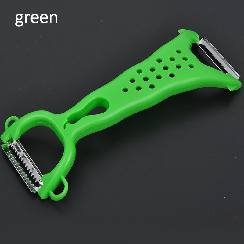1Pcs Plastic Handle Stainless Steel Blade Double Head Multifunctional Fruit Slicer Vegetables Peeler Cutter Kitchen Tools
