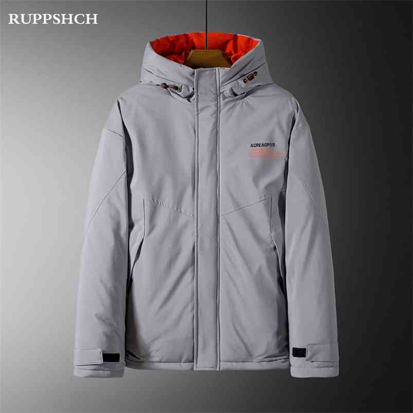 Autumn Winter Men Hooded Parkas Coat Men Thickened Warm Casual Bread Wear Youth Loose Hooded Parkas Coat Jacket Men 210818