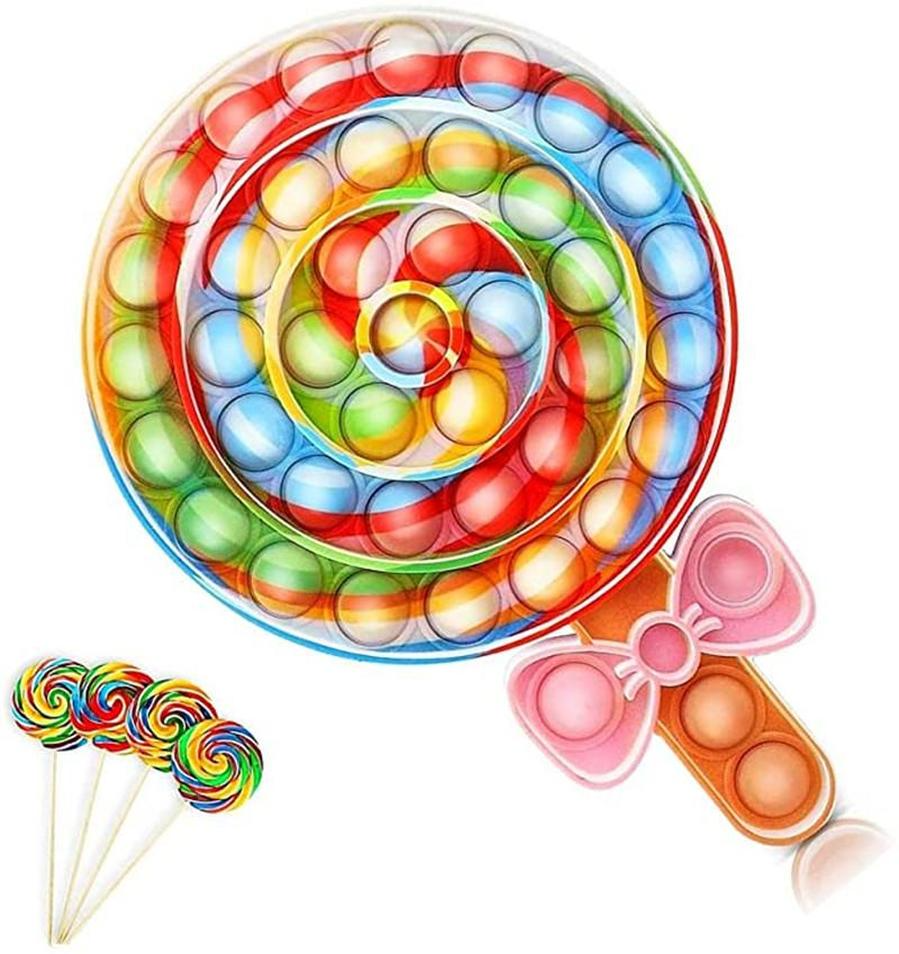 20CM Fidget Toys Rainbow Lollipop Push Bubble Fidgets Toy Sensory Anti-Anxiety Silicone Squeeze Stress Relief Gifts
20CM Fidget Toys Rainbow Lollipop Push Bubble Fidgets Toy Sensory Anti-Anxiety Silicone Squeeze Stress Relief Gifts
