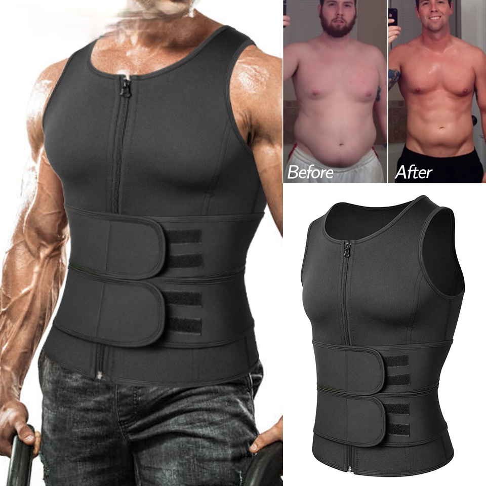 Men Body Shaper Waist Trainer Sauna Suit Sweat Vest Slimming Underwear Slim Shirt Fat Burner Workout Tank Tops Shapewear