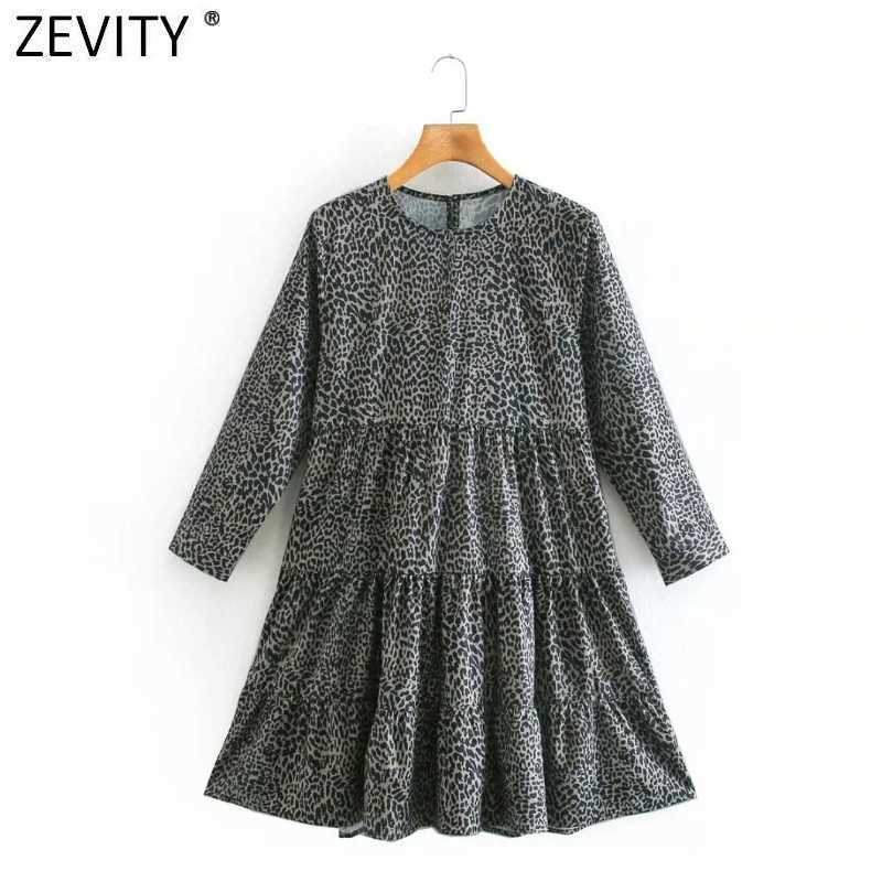 Zevity Women Vintage O Neck Leopard Print Pleats Casual Mini Dress Femme Retro Three Quarter Sleeve Chic Vestido DS4887 210603, As pic ds4887ld 
Zevity Women Vintage O Neck Leopard Print Pleats Casual Mini Dress Femme Retro Three Quarter Sleeve Chic Vestido DS4887 210603, As pic ds4887ld