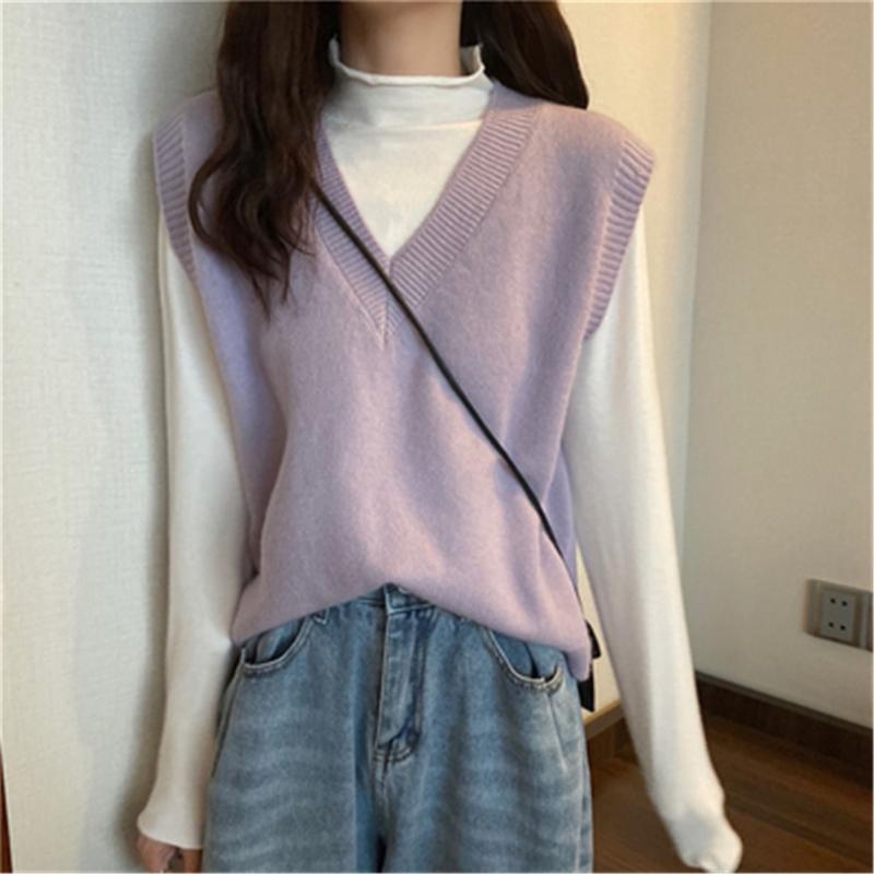 Women's Vests Autumn Winter Korean Fahion Sleeveless Midi Sweater Vest Women V-neck Loose Knitted Solid Tank Tops Pullover Outwear, Black;white
Women's Vests Autumn Winter Korean Fahion Sleeveless Midi Sweater Vest Women V-neck Loose Knitted Solid Tank Tops Pullover Outwear, Black;white