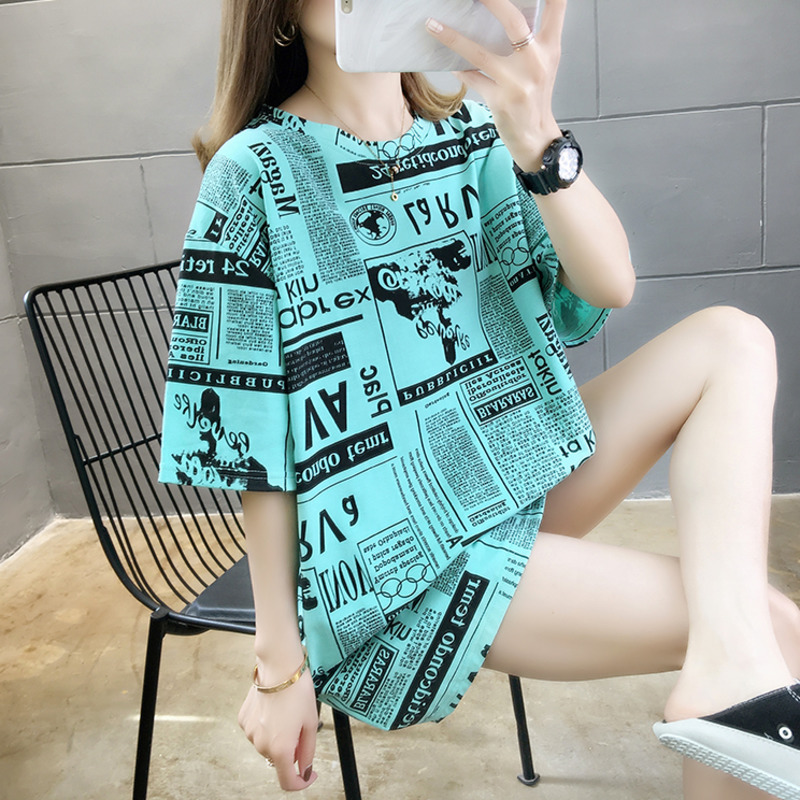 Plus Size Graphic Tee Shirts Female Summer Loose Short Sleeve Letter Print Korean T-shirt Women Oversize Harajuku Hip Hop Tops 210406