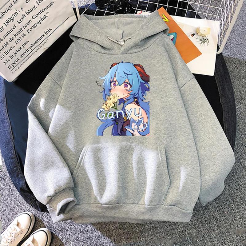 Men's Hoodies & Sweatshirts Genshin Impact Funny Game Cartoon Kawaii Ganyu Graphic Men Women Sweatshirt Winter Casual Oversized Hoody Pullov