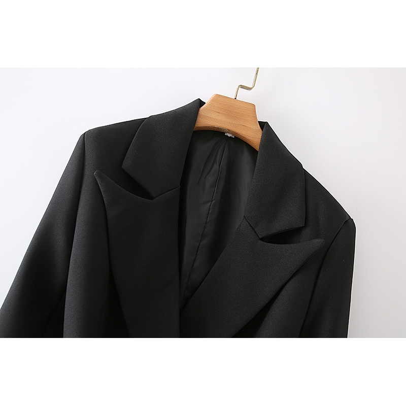 Elegant Women Solid Notched Collar Blazers Fashion Ladies Sashes Pocket Jacket Causal Female Chic Slim Long Coats 210430