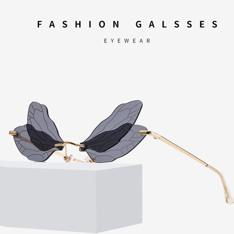 Outdoor Eyewear Fashion Rimless Dragonfly Wing Sunglasses Women Vintage Clear Ocean Lens Men Pink Yellow Sun Glasses Shades UV400
Outdoor Eyewear Fashion Rimless Dragonfly Wing Sunglasses Women Vintage Clear Ocean Lens Men Pink Yellow Sun Glasses Shades UV400