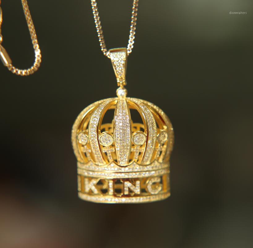 Promotion 2021 Free Box Chain Bling 52.5mm King Crown Pendant Real Micro Pave Lab Cubic Zirconia Mens Gold Color Necklace Chains
Promotion 2021 Free Box Chain Bling 52.5mm King Crown Pendant Real Micro Pave Lab Cubic Zirconia Mens Gold Color Necklace Chains