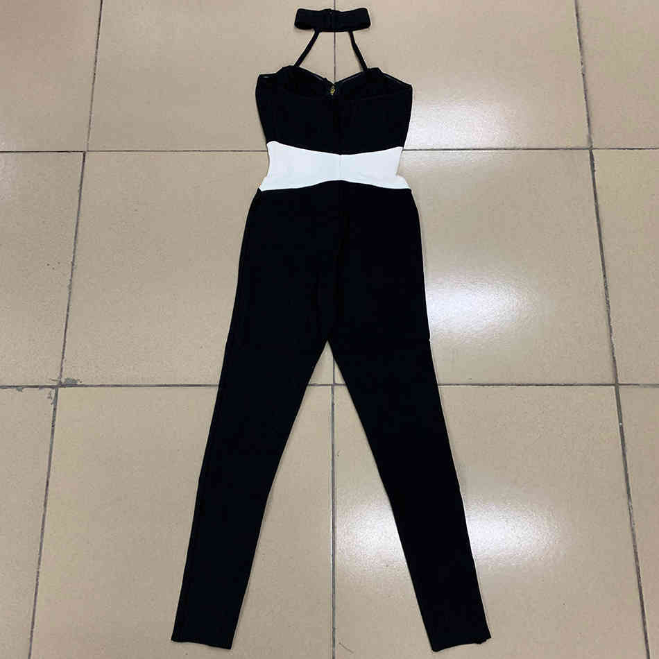 Free Chic Women's Summer Jumpsuit Sexy Halter Sleeveless Bodycon Pencil Club Night Party 210524