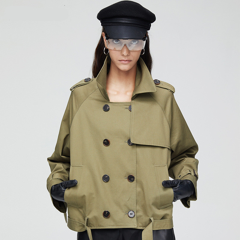 Women's Trench Coats Autumn Double-breasted Straight Women Short Jackets Lace-up Loose Casual Coat Streetwear 8L63, Blue
Women's Trench Coats Autumn Double-breasted Straight Women Short Jackets Lace-up Loose Casual Coat Streetwear 8L63, Blue
