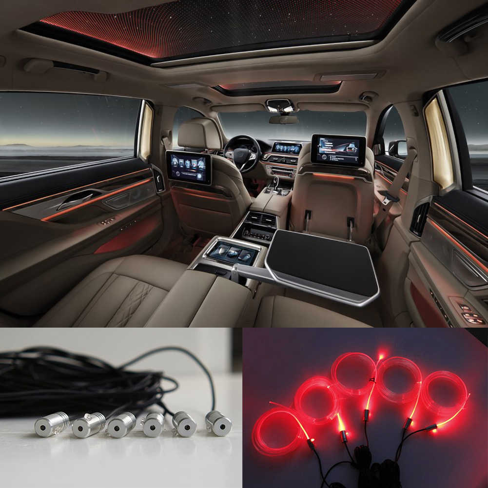 New Car Atmosphere Lights EL Wire Strip Light RGB Multiple Modes App Sound Control Auto Interior Decorative Ambient Neon Lamp