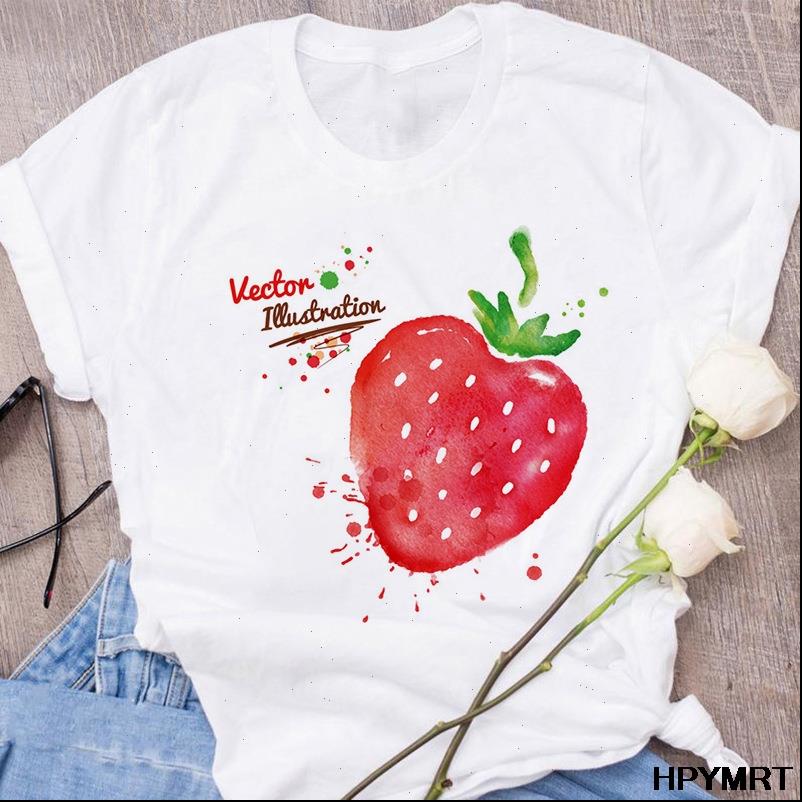 fashion casual white strawberry print women cute summer harajuku short sleeve clothes for famale top
fashion casual white strawberry print women cute summer harajuku short sleeve clothes for famale top