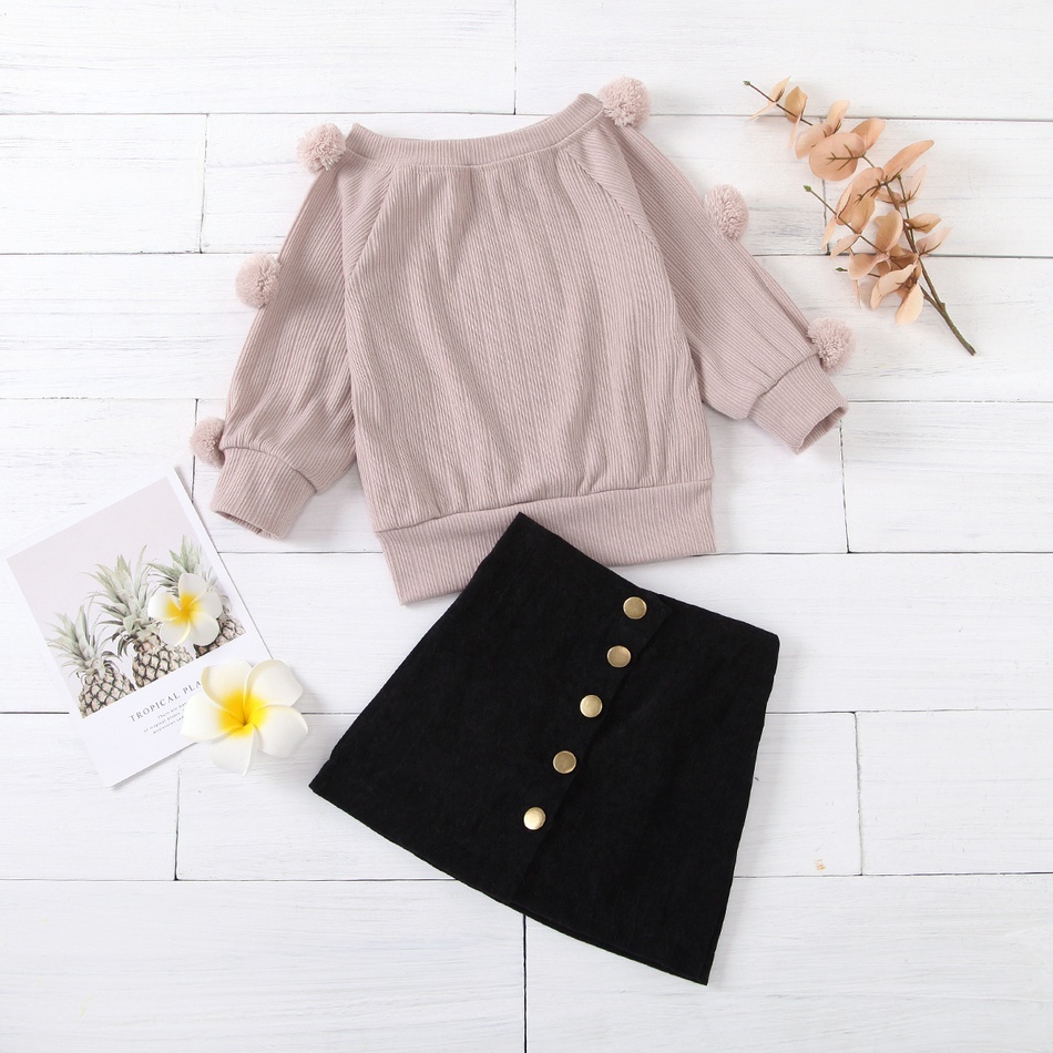 PatPat Arrival Autumn and Spring 2-piece Baby / Toddler Pompom Solid Knitwear Skirt Set Kids Clothing Sets 210521, Light pink
PatPat Arrival Autumn and Spring 2-piece Baby / Toddler Pompom Solid Knitwear Skirt Set Kids Clothing Sets 210521, Light pink