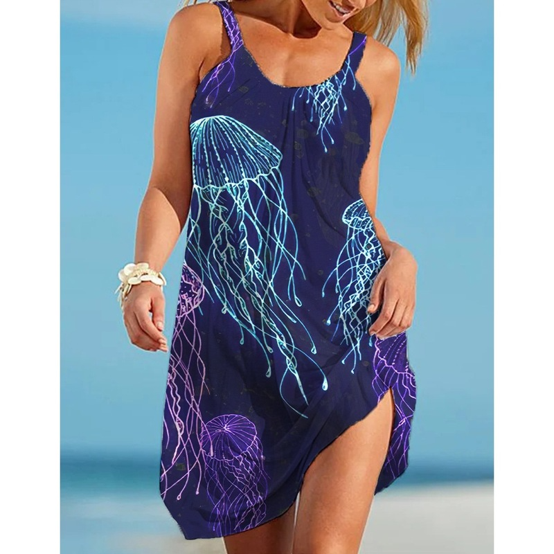 graceful long-sleeved round neck strap new style 3D printing loose summer beach seabed animal octopus sling sleeveless casual dress, Black;gray
graceful long-sleeved round neck strap new style 3D printing loose summer beach seabed animal octopus sling sleeveless casual dress, Black;gray