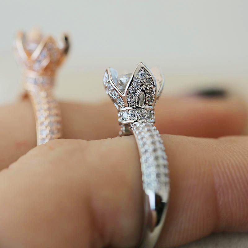 Cluster Rings Huitan Eternity Ring Sweet Lily Engagement Finger With Cubic Zircon Middle Luxury Propose Wedding For Women&Girlfriend, Golden;silver
Cluster Rings Huitan Eternity Ring Sweet Lily Engagement Finger With Cubic Zircon Middle Luxury Propose Wedding For Women&Girlfriend, Golden;silver