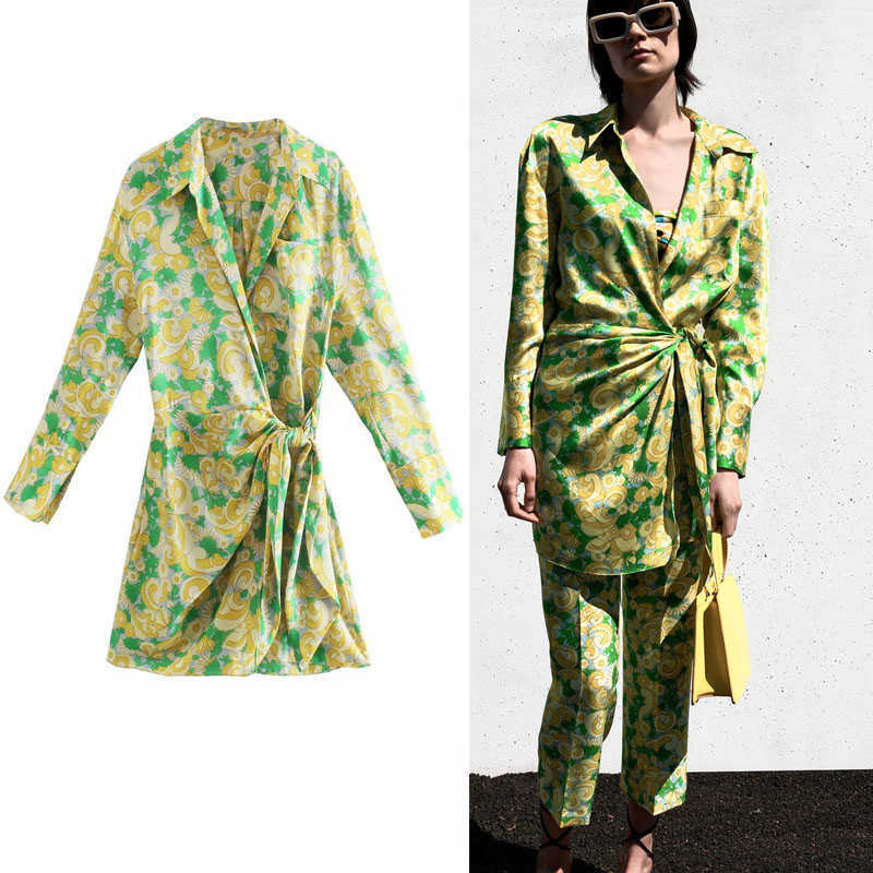 Za Floral Print Vintage Shirt Dress Women Long Sleeve Pareo Wrap Tie Mini Summer Dress Woman Back Pleat Elegant Dresses 210602, As picture
Za Floral Print Vintage Shirt Dress Women Long Sleeve Pareo Wrap Tie Mini Summer Dress Woman Back Pleat Elegant Dresses 210602, As picture