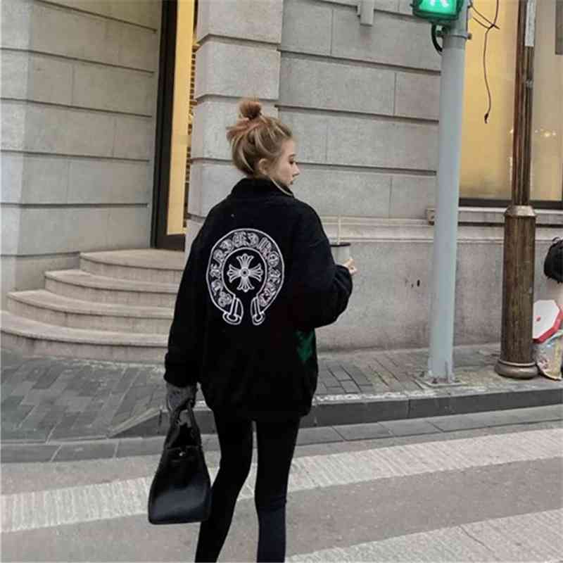 Brand Fashion Design hoodies Croossin Winter Lamb Wool Thickened Loose Zipper Sanskrit Back Cross Embroidery Cardigan Fur Coat, Black
Brand Fashion Design hoodies Croossin Winter Lamb Wool Thickened Loose Zipper Sanskrit Back Cross Embroidery Cardigan Fur Coat, Black