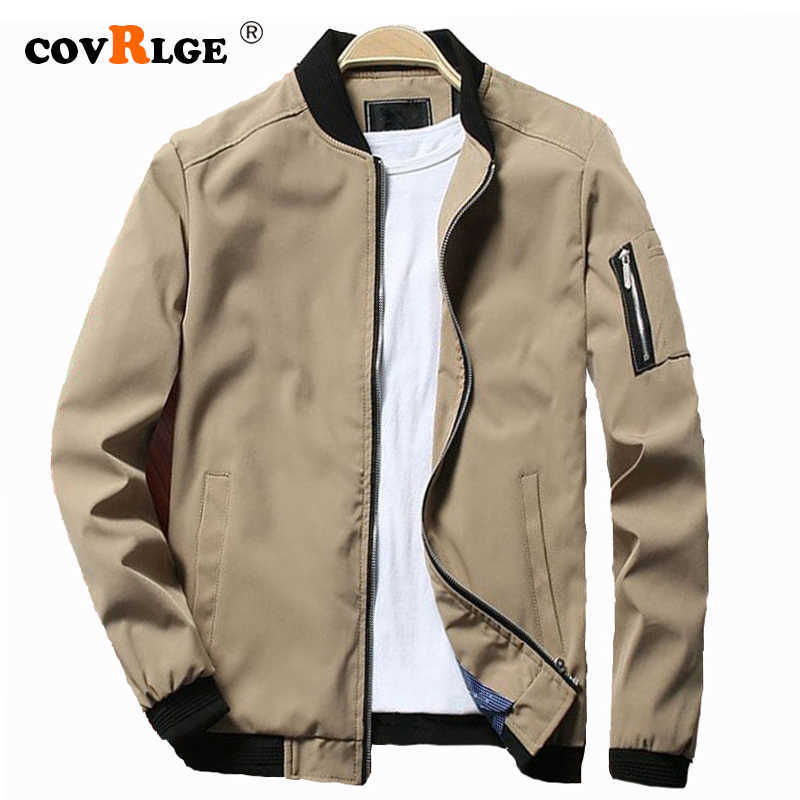 Covrlge Spring Men's Bomber Zipper Jacket Male Casual Streetwear Hip Hop Slim Fit Pilot Coat Men Clothing Plus 4XL MWJ146 211009