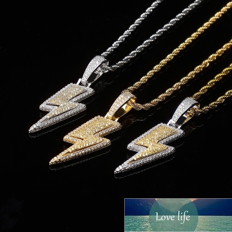 Jewelry Fashion Retro Full Zircon Lightning Necklace Men's Hip Hop Party Locomotive Accessories Pendant Necklace Jewelry Factory price expert design Quality
Jewelry Fashion Retro Full Zircon Lightning Necklace Men's Hip Hop Party Locomotive Accessories Pendant Necklace Jewelry Factory price expert design Quality