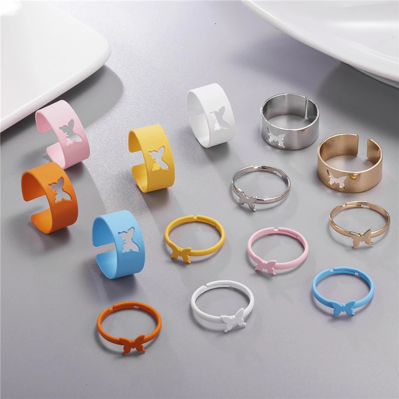 2 Pcs Trendy Butterfly Open Adjustable Lover Couple Ring Set For Women Men Friendship Engagement Wedding Party Ring Jewelry
2 Pcs Trendy Butterfly Open Adjustable Lover Couple Ring Set For Women Men Friendship Engagement Wedding Party Ring Jewelry