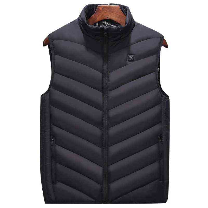 Men Autumn And Winter high quality Heated Vest Zones Electric Heated Jackets Men Graphene Heat Coat USB Heating Padded Jacket 211119