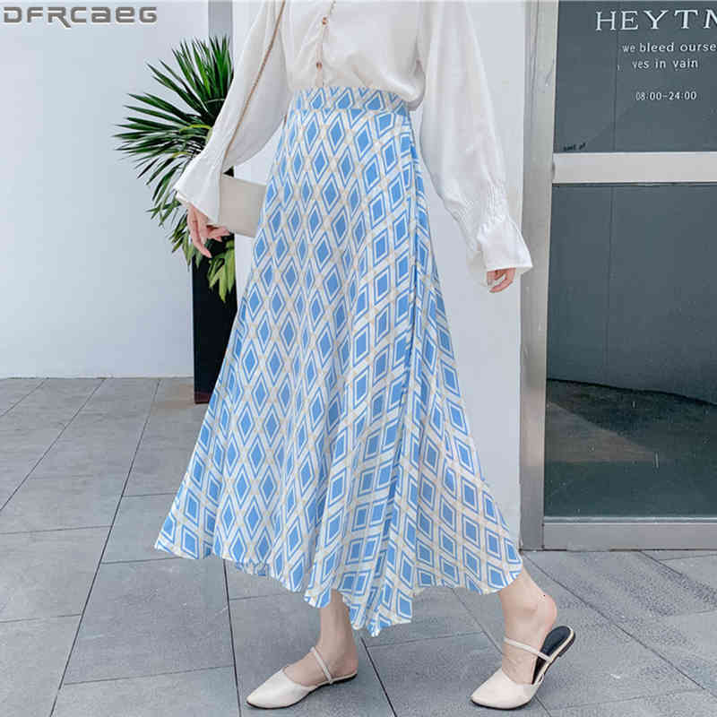 Casual Dresses Blue Pink Skirt For Women Vintage Striped Plaid Ladies Skirts Summer Autumn A-line Falda Midi Chiffon Jupe Femme V6
Casual Dresses Blue Pink Skirt For Women Vintage Striped Plaid Ladies Skirts Summer Autumn A-line Falda Midi Chiffon Jupe Femme V6