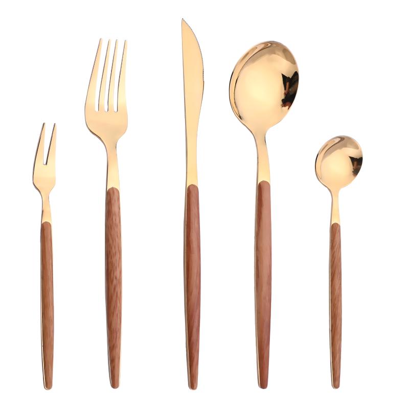 Dinnerware Sets 5pcs Cutlery Set Wooden Handle Tableware Knife Dessert Fork Spoon Stainless Steel Flatware Kitchen Silverware
Dinnerware Sets 5pcs Cutlery Set Wooden Handle Tableware Knife Dessert Fork Spoon Stainless Steel Flatware Kitchen Silverware