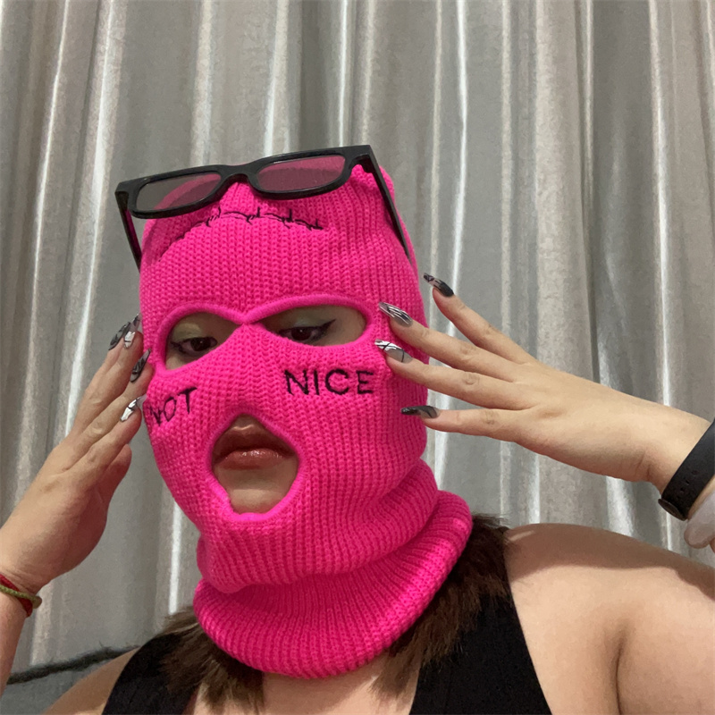 NOT NICE Embroidery Three-hole Balaclava Knit Hat Army Tactical CS Winter Ski Riding Masks Beanie Prom Party Mask, Multi
NOT NICE Embroidery Three-hole Balaclava Knit Hat Army Tactical CS Winter Ski Riding Masks Beanie Prom Party Mask, Multi