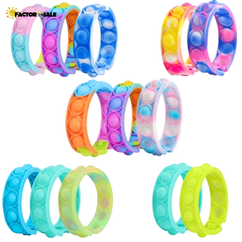 Decompression Bracelet Press Bubble Fidget Toys Rainbow Color Wristband Antistress Sensory Toys For Children Push Figet Toy tiktok DHL FS09
Decompression Bracelet Press Bubble Fidget Toys Rainbow Color Wristband Antistress Sensory Toys For Children Push Figet Toy tiktok DHL FS09