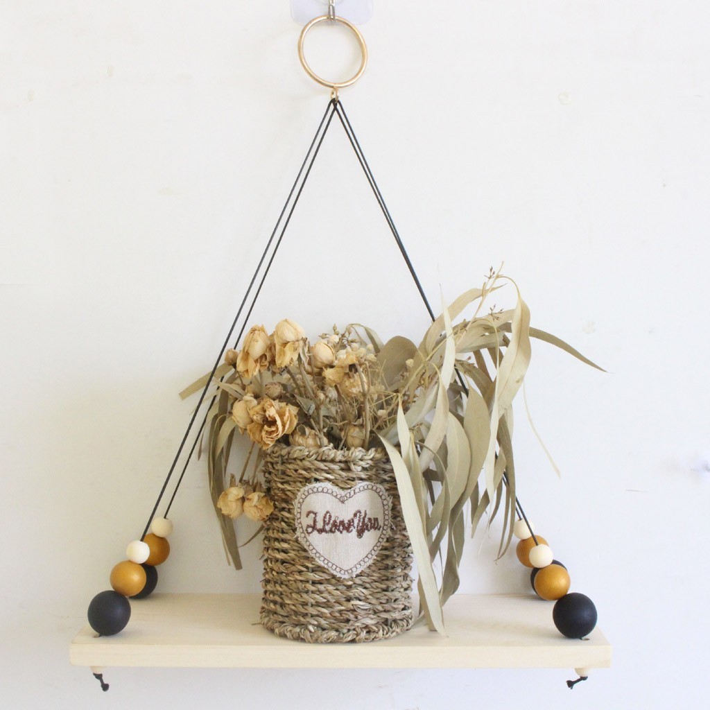 Nordic ins black cotton rope rack word divisor wall decoration paulownia with retro clamboard wood accounts mild decoration