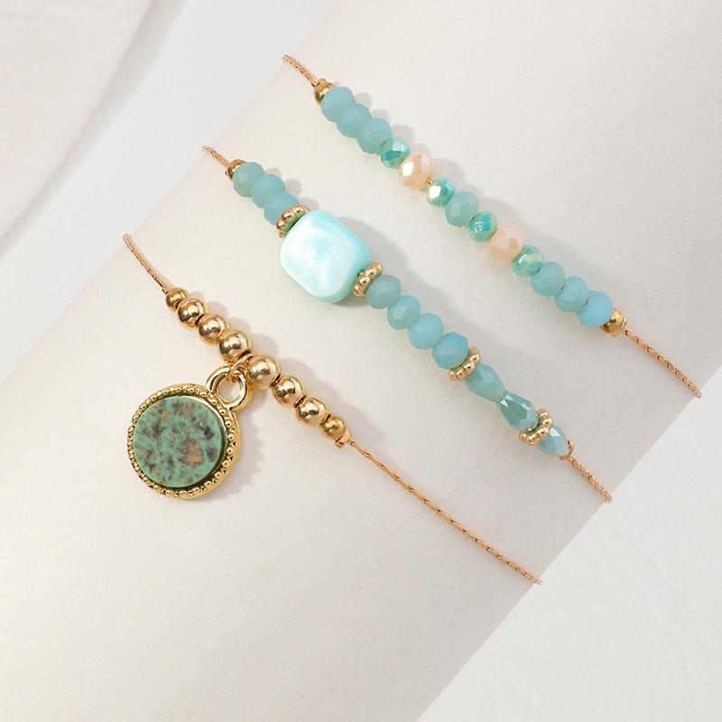Beaded, Strands Fashion Ins Personality Creative Bohemian Style Light Blue Bead 3Pcs/Set Bracelet Exquisite Alloy Woman Jewelry
Beaded, Strands Fashion Ins Personality Creative Bohemian Style Light Blue Bead 3Pcs/Set Bracelet Exquisite Alloy Woman Jewelry