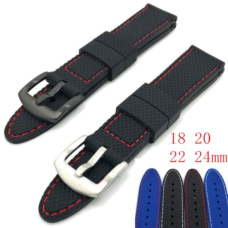 Watch Bands Fashion Trendy Army Military Silicone Strap Sports Wrist Band 20mm 22mm
