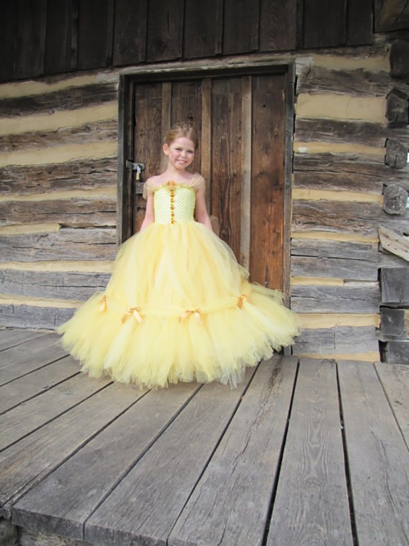 Yellow Ball Gown Girls Pageant Dresses Off Shoulder Bow Tiered Skirts Puffy Flower Girl Birthday Party Dress Custom Made