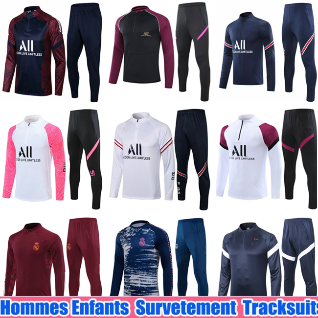21 22 Real Madrid Men Football Training Suits 20 21 Paris Soccer Tracksuit MBAPPE POGBA Survetement Maillots de Foot Enfants Kids Chandal Kit
21 22 Real Madrid Men Football Training Suits 20 21 Paris Soccer Tracksuit MBAPPE POGBA Survetement Maillots de Foot Enfants Kids Chandal Kit