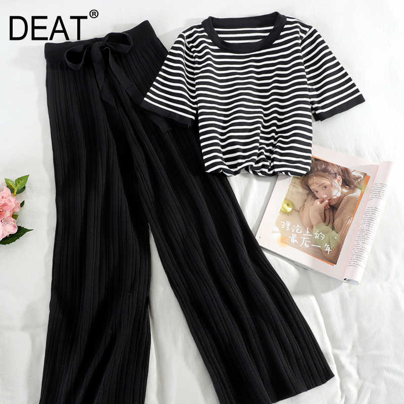 DEAT Women Long Pants Arrivals Striped Pleated Round Neck Two Piece Set Fashion Temperament Spring Summer 11D372 210709, Apricot
DEAT Women Long Pants Arrivals Striped Pleated Round Neck Two Piece Set Fashion Temperament Spring Summer 11D372 210709, Apricot