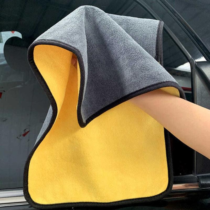 

Towel Thickened Car Cleaning Microfiber Coral Velvet Cloth Double Sided High Density Wiping Absorbent, As pic