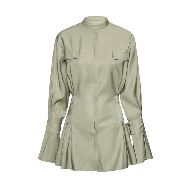 Vintage Dress 2021 Summer Women's Wind Black Long Sleeve Waist Shirt Harujuku Dresses For Women Casual