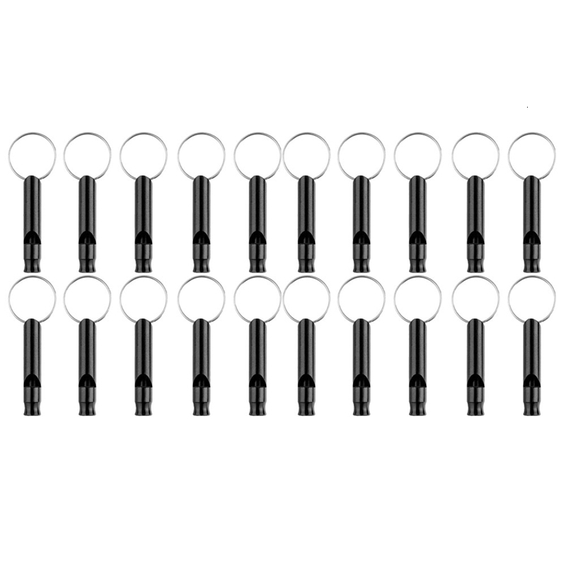 20 Pack Aluminum Whistle, Sports Emergency Survival Whistles with Key Chain,Black 
20 Pack Aluminum Whistle, Sports Emergency Survival Whistles with Key Chain,Black
