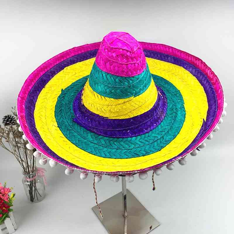 Halloween monochrome Mexican famous ethnic dress up performance ball colored straw hat Carnival Party Hat
Halloween monochrome Mexican famous ethnic dress up performance ball colored straw hat Carnival Party Hat