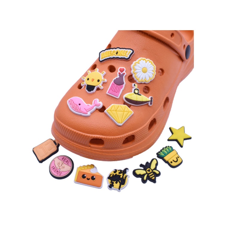 Lovely cartoon PVC Shoe Charms Shoes Buckles Flower Fit Bracelets Croc JIBZ Shoes' accessories Wristband buckle botton Boys Girls Holeshoes Gift
Lovely cartoon PVC Shoe Charms Shoes Buckles Flower Fit Bracelets Croc JIBZ Shoes' accessories Wristband buckle botton Boys Girls Holeshoes Gift