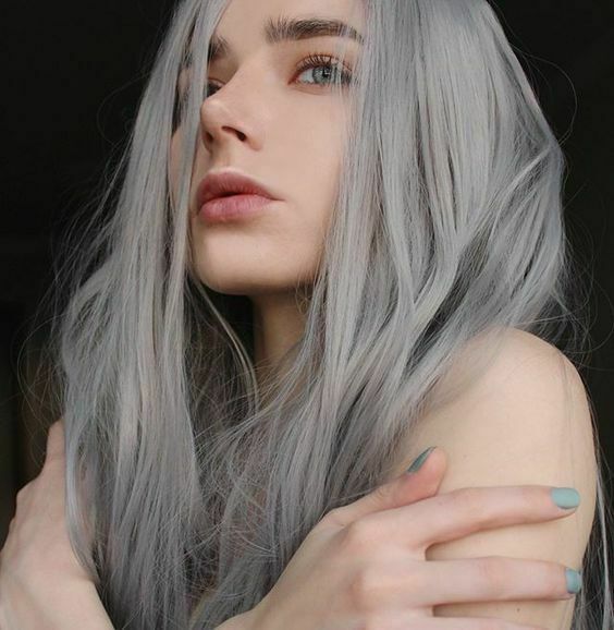 Beautiful Ombre Silver Grey Wigs Long Body Wave Synthetic heat resistant Natural for Women