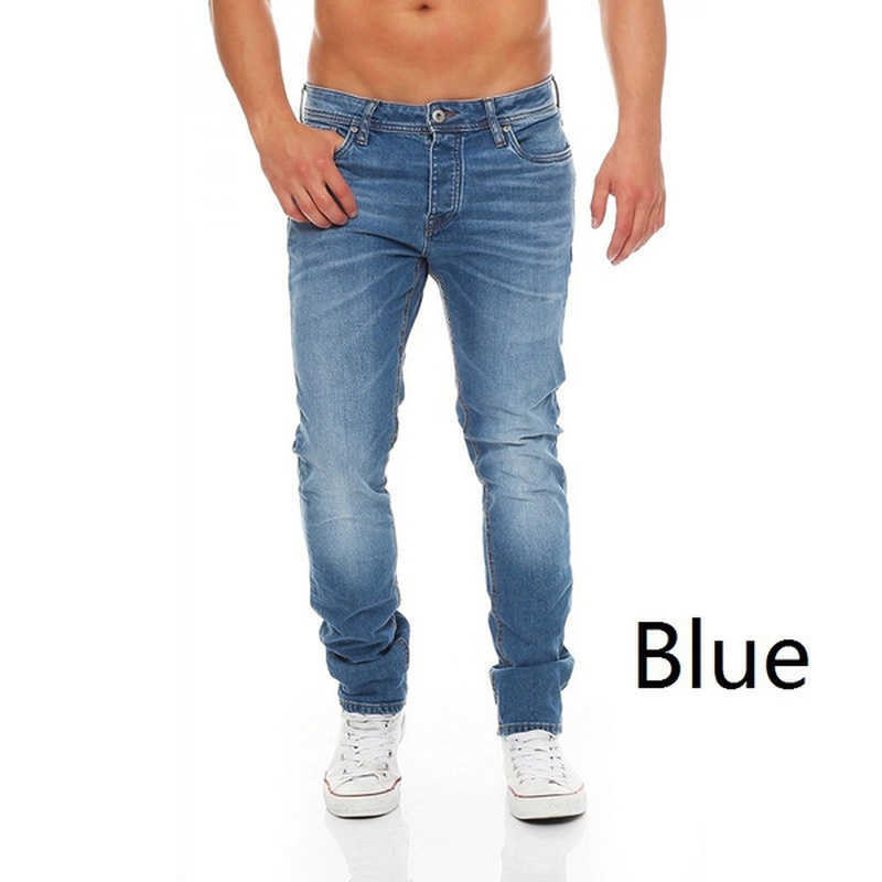 Jeans for Men Summer Button Hole Shorts High Quality Jean Classic Style Stretch Slim Denim Pants Men's Trousers 211009