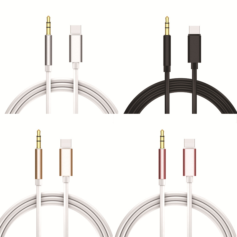 with package USB C to 3.5mm AUX Headphones Type-C audio cables Jack Adapter For samsung Huawei Mate 20 P30 pro LG S20 plus