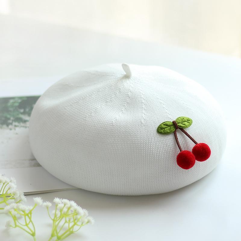 Summer Women's Beret Hat DIY Handmade Cherry Thin Breathable Painter Girl Fresh And Sweet Fruit French Beanie Berets, Spring
Summer Women's Beret Hat DIY Handmade Cherry Thin Breathable Painter Girl Fresh And Sweet Fruit French Beanie Berets, Spring